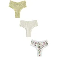 Next High-Waist-String Slips aus Mikrofaser + Spitze im 3er-Pack, Tanga (3-St)