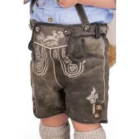 Isar-Trachten Lederhose Lederhose Kinder - HENNY - schiefer/beige