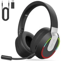 Forrlite 2,4 GHz Wireless Gaming Headset für PC, PS4, PS5, Mac, Switch Gaming-Headset (Bluetooth Kabelloses Kopfhörer mit abnehmbarem Mikrofon mit Geräuschunterdrückung, 3,5 mm Kabelmodus für die Xbox-Serie)