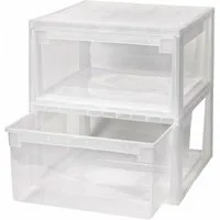 Kreher Schubladenbox Set: 2 x Schubladenbox Größe L, Volumen 23 Liter