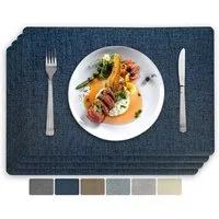 Vivi Idee Platzset Tischset Tischmatte Kunstleder, abwischbar wasserdicht Anti-Rutsch, Hitzebeständig beidseitig, 45 x 30 cm, 4er Set