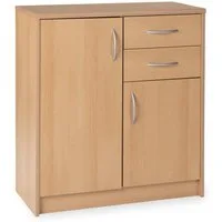 Kommode OPTIMUS, B 74 cm, H 86 cm, T 35 cm, 2 Türen, 2 Schubladen und 3 höhenverstellbaren Einlegeböden