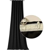 novumfix Verdunkelungsvorhang Sunout/60 schwarz Thermovorhang XXL Kräuselband bis 350 cm lang, verdunkelnd, extra lang