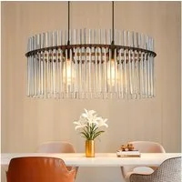 Nettlife Pendelleuchte Retro Schwarz/Gold 2 Flammig- Hängelampe mit Glas Schirm Ø 60cm E27, ohne Leuchtmittel, Esstischlampe für Wohnzimmer Küche