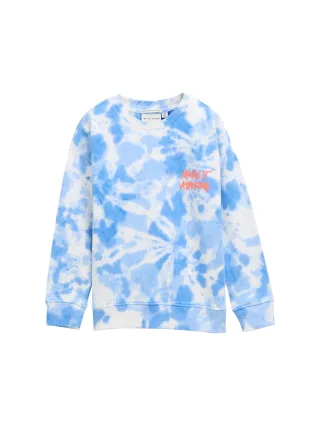 tom tailor kids - Oversize Tie-Dye Sweatshirt mid blue white tie dye design - Gr. - 92/98
