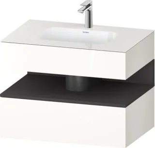 Duravit Qatego Einbauwaschtisch mit Konsolenwaschtischunterbau Graphit & Weiß Hochglanz & Supermatt  QA4785080220010