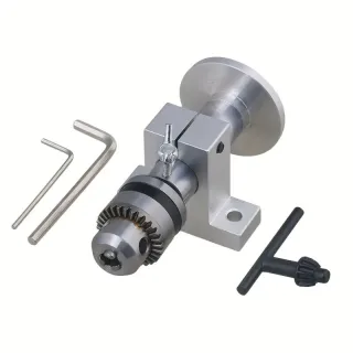 Telescopic Chuck Adjustable Stroke Steel Aluminum Center Height 31mm Clamping Range 0.6-6mm for Self-Made Lathes Woodwor