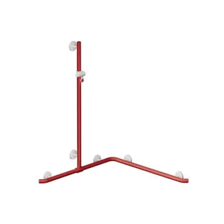 Hewi System 800 K Duschhandlauf 950.35.3409133 1250mm, Brausehalter, Stützen und Rosetten signalweiß, rubinrot