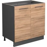 Vicco Unterschrank Fame-Line, Goldkraft Eiche/Anthrazit, 80cm, ohne Arbeitsplatte (1-St)