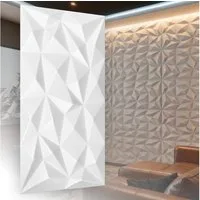 IKHEMalarka 3D Wandpaneel aus Polystyrol Styropor XPS, BxL: 50,00x100,00 cm, 0,50 qm, Paneelen für Decken & Wand 100x50cm