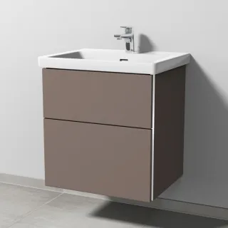 Sanipa 3way Waschtischunterbau zu Villeroy & Boch Subway 3.0 Waschtisch mit 2 Auszügen, Taupe-Matt BP8461T
