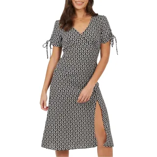 Brave Soul - Midikleid für Damen, A-Linie (Schwarz/Weiß)
