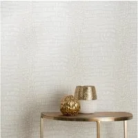 Erismann Vliestapete Krokodil Leder Optik Exotisch Creme Metallic 10560-02 Forest Dreams