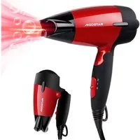 Aigostar Haartrockner Linda - Haartrockner Klein Klappbar, Föhn Mit Stylingdüsen, 1500,00 W, Klappbar, Schnelles Trocknen, 2 Heiz