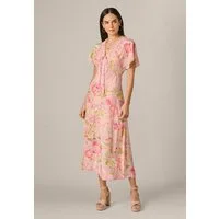 Adrianna Papell Sommerkleid Printed Satin Dress Schlichtes, elegantes und romantisches Midikleid