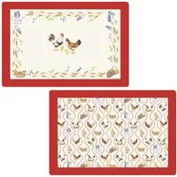 EasyLife Platzset Country Life, Spülmaschinengeeignet, Mehrfarbig, Hühner, H: cm