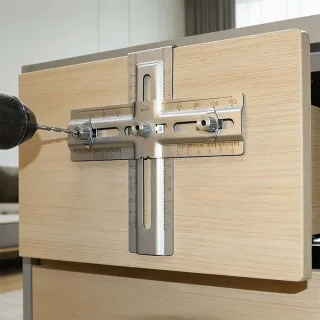 RUITOOL Stainless Steel Drawers Handle Locator Jig Woodworking Hardware Drilling Guide for Cabinet Doors Handle Installa
