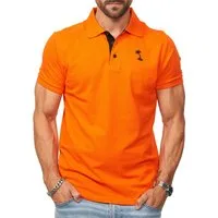 DAILY COTTON Poloshirt in Kurzarm als Freizeit Polo T-Shirt - Polo-Hemd für Herren (1-tlg) Männer Polohemd im Regular-Fit in Piqué-Qualität mit Palmen-Logo