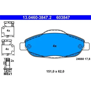 ATE Bremsbel?ge vorne Peugeot 3008 308