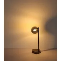 OTTO home Tischleuchte Aivven, Metall schwarz-chromfarben, rauchfarbenes Glas, ohne Leuchtmittel, Wippschalter am Kabel, 150 cm Kabellänge, 1x LED exkl., Ø 12cm