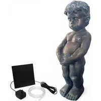Arnusa Wasserspeier Solar Wasserspiel Junge klassisch Gartendeko, Teichdekoration Teichfigur Springbrunnen ohne Strom