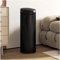 HOMCOM Mülleimer 50 Liter Sensor-Mülleimer mit Soft-Close-Funktion, aus Edelstahl für hygienische Küchen, Büros, Schwarz