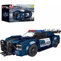 Mould King 27002 Polizeiauto Roadblock 637 + Showcase Konstruktionsspielsteine