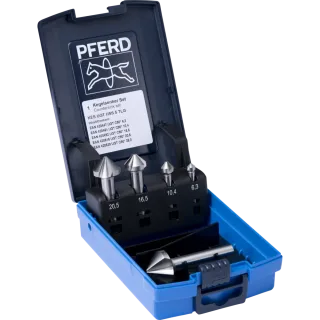 PFERD TOOLS HSS-Kegelsenker-Set UGT 5-tlg. DIN 335 C 90° mit Ungleichteilung - 25202191