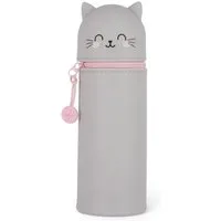 Legami Federmäppchen Federmäppchen Katze 2 in 1 aus weichem Silikon