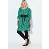 Ulla Popken Jerseykleid Jerseykleid Paisley A-Linie Rundhals 3/4-Arm