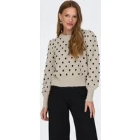 JDY Rundhalspullover JDYSIGRID LIFE L/S ON PUFF PULL KNT NOOS in gepunkteter Optik