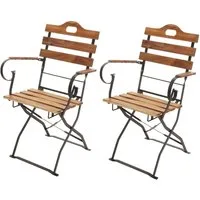 MCW Gartenstuhl MCW-J40-S (2er), Zusammenklappbar, Hochwertige Verarbeitung, Platzsparende Lagerung
