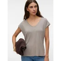 Vero Moda V-Shirt VMFILLI SS V-NECK TEE GA NOOS Materialmix, relaxed fit