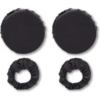 Zamboo Kinder-Buggy Schwarz, Kinderwagen Reifenschutz 4x Universal Radschutzhüllen für Buggy Räder