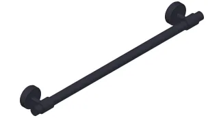 Giese Badetuchhalter rund L = 495 mm mit Magnetbefestigung schwarz matt für Heizkörper, 34065-14 34065-14
