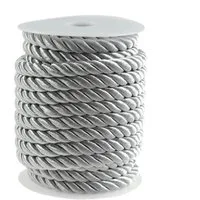maDDma Seil 10m Kordelschnur glänzend gedreht ca. 8-10 mm, silber