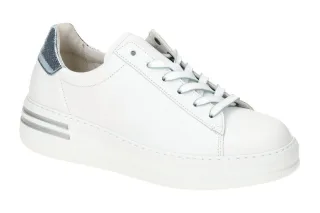 Gabor 66.395.52 FLORENZ Halbschuhe Wei?/Azur Damen Sneaker PU Laufsohle