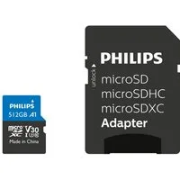 Philips MicroSDXC Card 512GB Class 10 UHS-I U3 incl. Micro SD-Karte