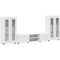 vidaXL Wohnzimmer-Set TV-Schrankset FLORIN 3 pcs Weiß Holzwerkstoff, (3-St)