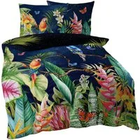 Kaeppel Bettwäsche Kaeppel Mako Satin Digitaldruck Bettwäsche 2 tlg. Tropical Galaxy, Satin, 2 teilig, hochwertige Digitaldruckbettwäsche mit farbenfrohem Dschungelmotiv