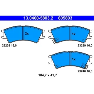 ATE Bremsbel?ge vorne Hyundai Atos 13.0460-5803.2