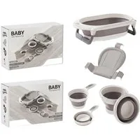 Boncuks Home Babybadewanne Klappbare Babybadewanne Set – Platzsparend, Tragbar, Sicheres Design