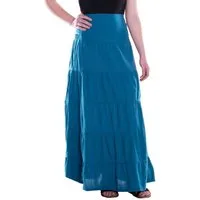 Vishes Maxirock Damen Maxi-Rock Baumwolle Vintage, Retro elastischer Bund mit Kordel-Z Alternative Bekleidung, Ethno, Hippie, Retro Style