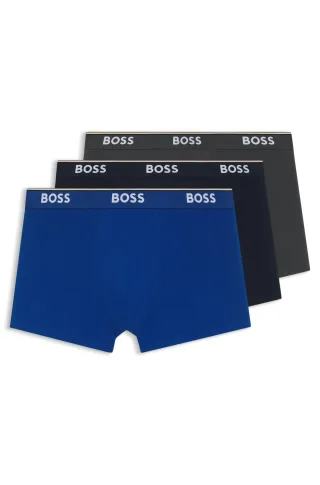 BOSS Menswear Black - BoxerBr 3P Power Open Blue - Gr. - M