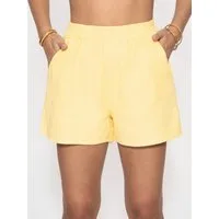 SASSYCLASSY Shorts High-Waist Musselin Shorts Damen aus Baumwolle Musselinhose kurz mit Taschen und Gummibund Sommer