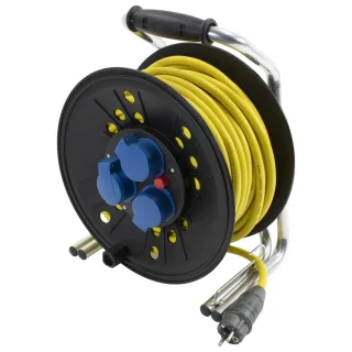 Dönges Leitungsroller Feuerwehr, nach ÖBFV, 230 V, 16 A , Kabellänge:30m, Anschluss:Schuko, Abmessung B x H x T:285 x 385 x 224mm