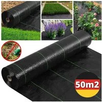 VERCO Unkrautvlies 50 m² auf 1x 50m Rolle mit 1m Breite, (Verlege Unkraut Vließ, 1-St., aufgerollt), 1 Rolle á 1,00 m x 50,00 m