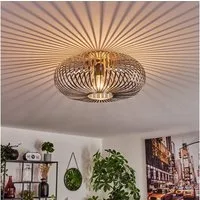 hofstein Deckenleuchte moderne Deckenlampe aus Metall in Silberfarben, ohne Leuchtmittel, Deckenleuchte Lichteffekt, Ø40,5cm, 1x E27, ohne Leuchtmittel