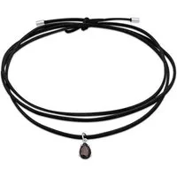 Elli Choker Kunstleder Choker Zirkonia Tropfen Anhänger 925 Silber