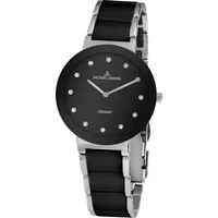 Jacques Lemans Keramikuhr Monaco 42-7G, Quarzuhr, Armbanduhr, Damenuhr, gehärtetes Crystexglas, Steine